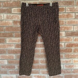 Cartonnier Anthropologie Slim Cropped Side Zip Pants Size 10 Black / Tan